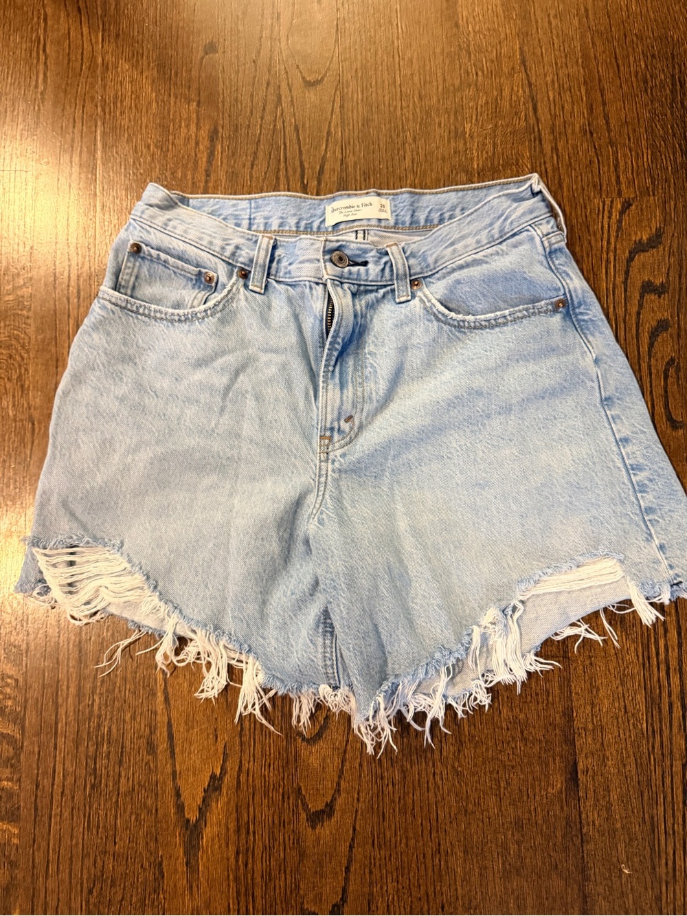 Abercrombie & Fitch Light Blue Distressed Denim Cutoff Shorts